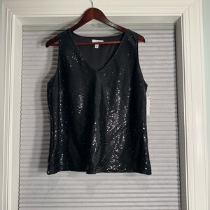 NWT black sequin Nine West tank B-4